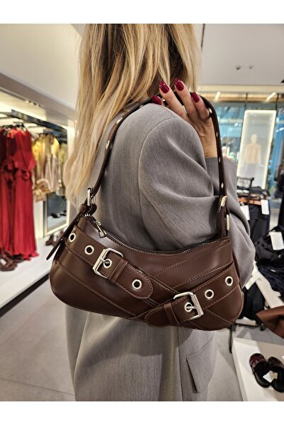 Die Fein Mercan Stores Staple Detailed Design Faux Leather Shoulder Bag