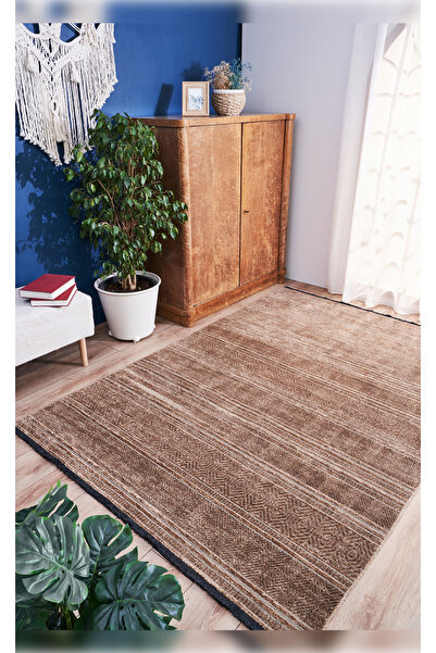 Apex Halı Gloria 4002 Bej Antibakteriyel Yıkanabilir Kaliteli Modern Şık Kilim