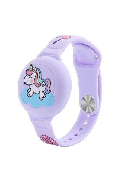 Choice سوار سيليكون جديد مقاوم للماء للأطفال من ماركة AirTag، لون بنفسجي.
