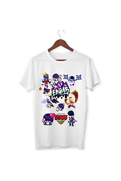 ALPŞAN TİCARET Brawl Stars Edgar Çocuk Yetişkin Beyaz T-shirt Unisex Çocuk Tişört