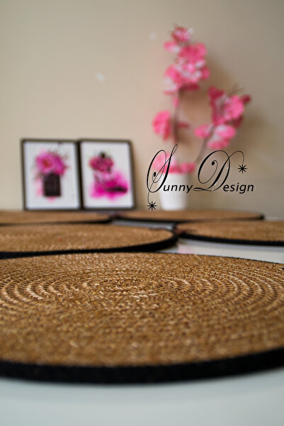 MY SUNNY DESİGN jüt hasır 6lı supla takımı amerikan servisi dekor