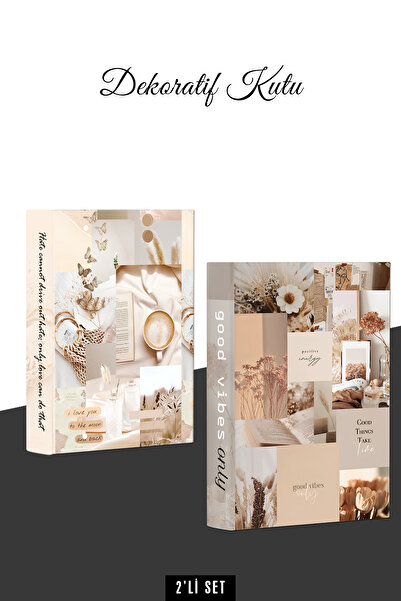 yhfoto 2 Adet Dekoratif Kutu - Kitap Görünüm Kutu - Kitap Kutu - 2'li Kutu De...