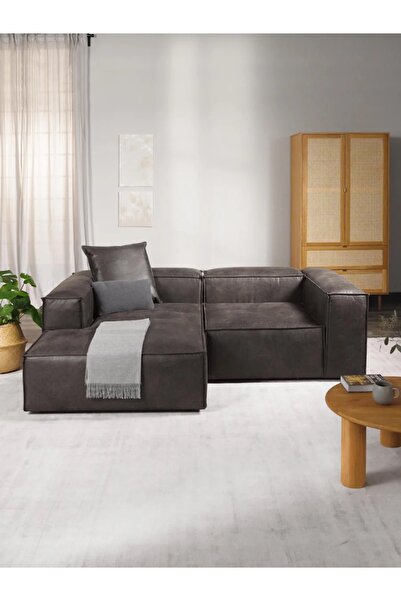 S Home Design Concept Frida 2 Modül Mini Köşe Kanepe Nubuk 210x145