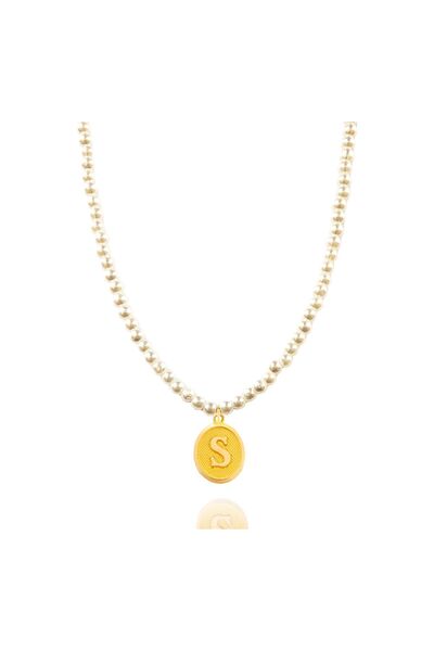 Nezihhan 14 Ayar 0.45 Gram S Harfli İncili Kolye