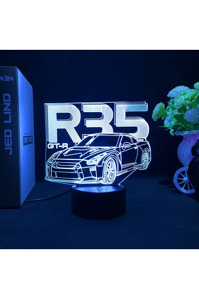 Choice USB Plug YD-4848 Sports Car 3d Illusion Lamp for Kids Bedroom Decor Nightlight Touch Sensor Atmosphe