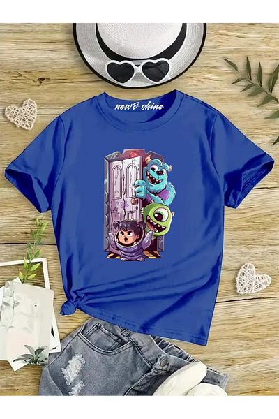 New Shine 1 tricou este un cadou pentru achiziții de 6 și mai sus în coș - Tricou pentru copii oversize cu imprimeu monstru drăguț