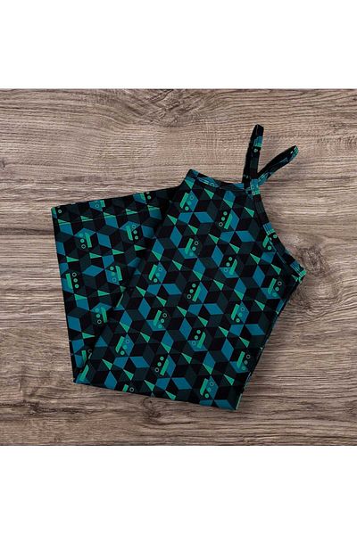 ESTA STORE Multicolor Digital Printing Narrow Fit Thick Fabric Rope Strap Undershirt