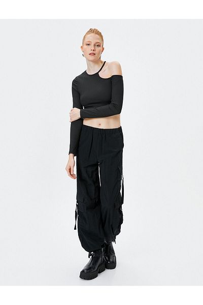 Koton Parachute Trousers - Cargo Pocket, Elastic Waist