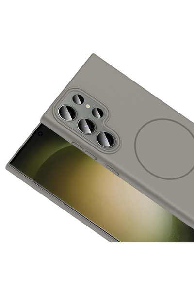 Nezih Case Samsung Galaxy S24 Ultra Uyumlu Magsafe Şarj Destekli Pürüzsüz Silikon Kapak Kılıf