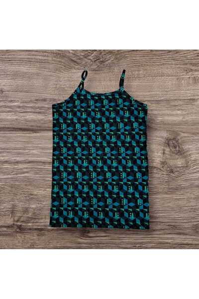 ESTA STORE Multicolor Digital Printing Narrow Fit Thick Fabric Rope Strap Undershirt