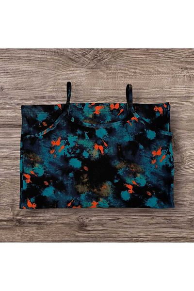 ESTA STORE Multicolor Digital Printing Narrow Fit Thick Fabric Rope Strap Undershirt