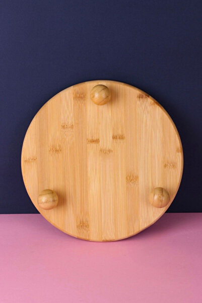 Woodcept Bamboo Ball Shoes 2Pcsset, Round Cake, Cake Presentation, Serving Stand and Organizer Stand