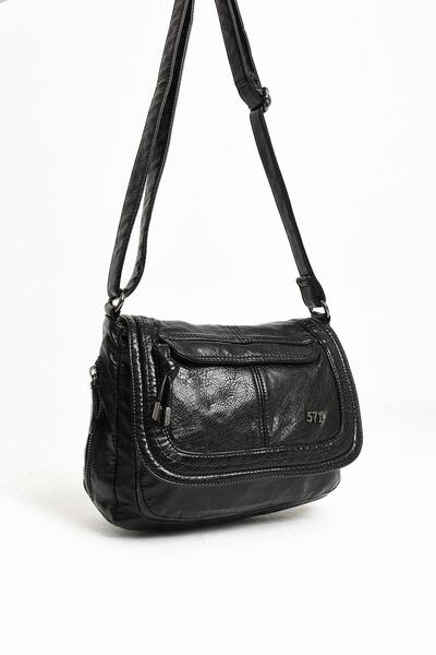 yuzuco Τσάντα ώμου από συνθετικό δέρμα μαύρο (Μοντέλο: 571-11-13E)