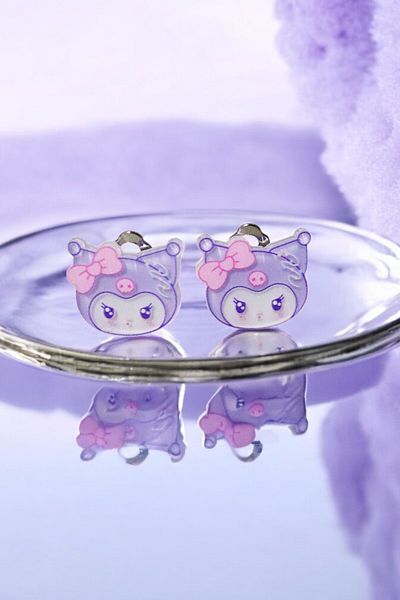 MakeWell Boxed Glitter Kuromi Design Compression Earring Bracelet Set Boxed Kuromi Necklace Bracelet Set