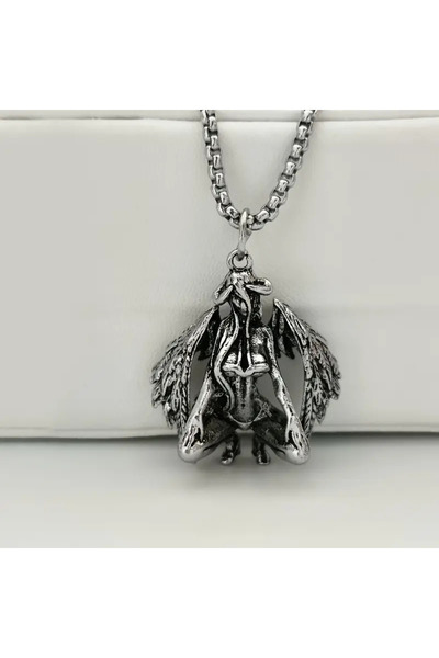 MİLALAZO Retro Yaratıcı Boynuzlu Kadın Şeytan Melek Kolye Gotik Punk Erkekler...
