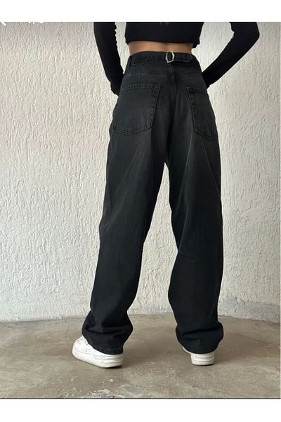 Semesia Baggy Jeans with Belt Buckle