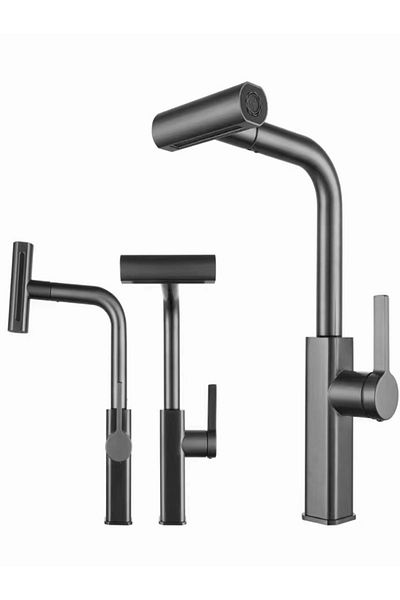 LUXURY Luxury Modern Style Gray Pull Out Sink Mixer