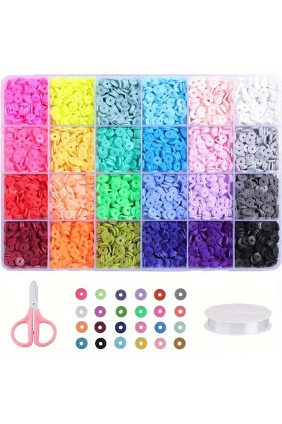 Choice7 6mm H2400pcsset4 Clay Beads Bracelet Making Kit for Beginner 7000Pcs ...