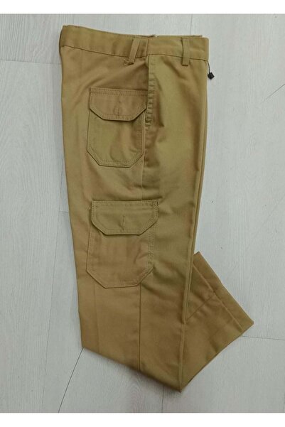 BAŞAK ÇOCUK GİYİM KETEN LASTİKLİ GEZ KARGO CEP 11/16 YAŞ - CAMEL - 13-14 YAŞ