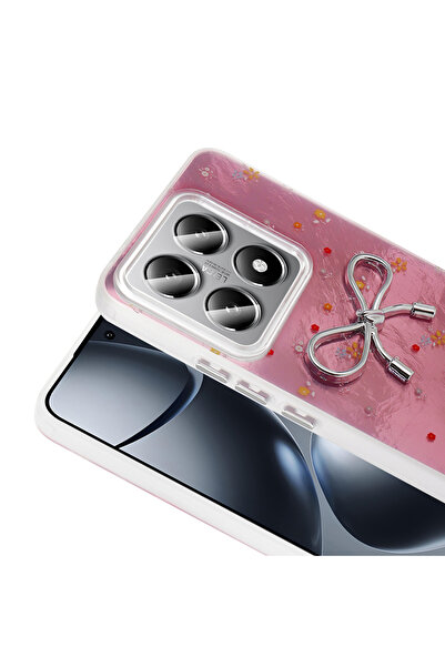 m.tk moveteck Xiaomi Mi 14t / 14t Pro Compatible Case Heart Bow 3D Pattern Embossed Glitter Pearl Design with Rhinestone