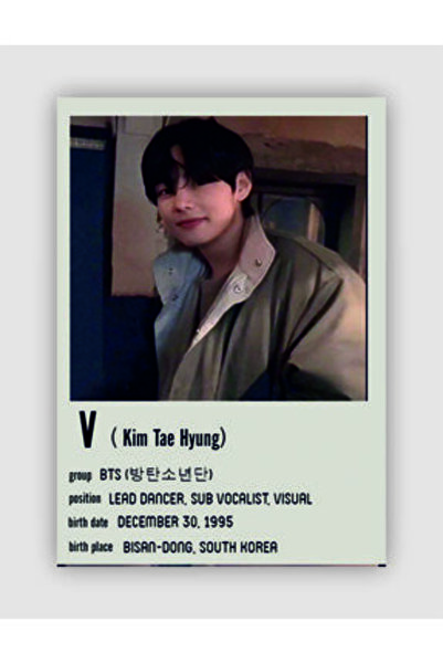 Sticksy BTS V (Kim TaeHyung) K-pop Duvar Posteri - Duvar Dekoru - Kalın Kağıt...