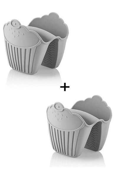 İnfeta 2 Pieces Silicone Oven Glove Holder Heat Insulated Microwave Oven Pot Tray Grip Set