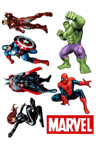 Sticksy Marvel StickerTelefon Laptop Notebook Tablet Defter Matara Stiker Eti...