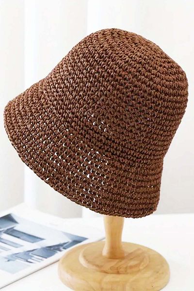 MYZİ STORE Сламена слънчева шапка Дишаща сгъваема плажна шапка (РЕГУЛИРУЕМ РАЗМЕР)