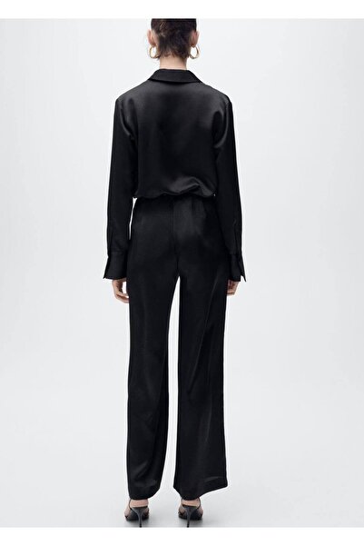 MANGO Woman Saten Düz Kesim Pantolon