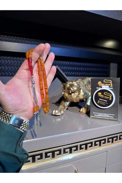 Tesbih-i Hazır Tesbihçilik ÇEKTİKÇE HIZLI RENK ALABİLİCEK SIKMA KEHRİBAR KESM...