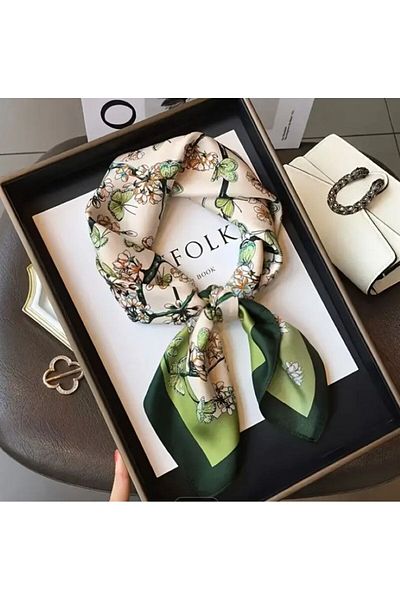 Dgt Luxury Floare, Motiv Fluture, Soare, Rezistent la Vânt, Imprimat pe două fețe, șal, Fular, Eșarfă 70x70