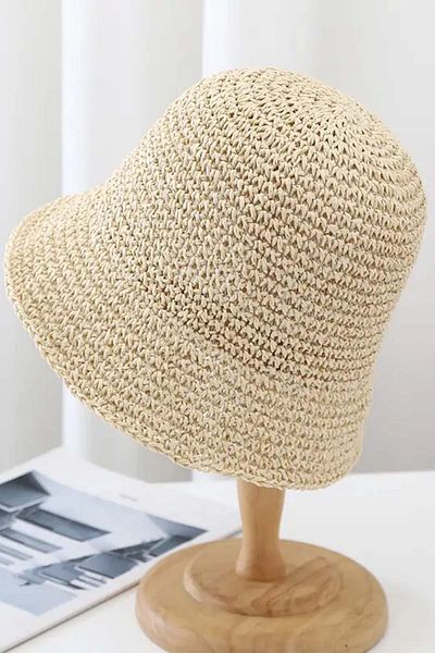 MYZİ STORE Straw Sun Hat Breathable Foldable Beach Hat (Size Adjustable)