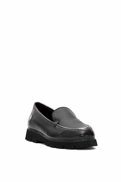 Mammamia Pantofi casual negri din piele naturală de damă D25YA-7380