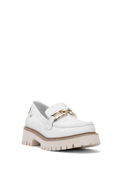 Mammamia D25Ya-3695 Women's Genuine Leather Casual Shoes White