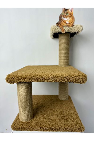 Komano Pontika Plush Textured Soft 3 Layer Kitten Cat Scratching Board 46 cm Soft Loved Colors