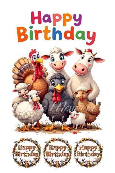 telaşe memuru صورة كعكة حيوانات المزرعة وديكور الكيك - صورة كعكة وطباعة - طبا...