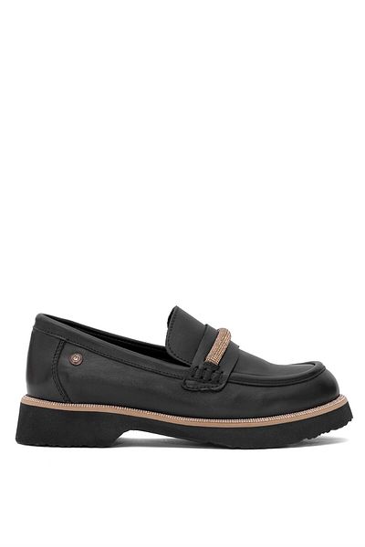 Mammamia Pantofi de damă negri din piele naturală D25YA-3735