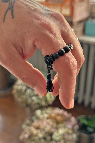 Onouqo Energy Balancing Original Ceyt Natural Stone Black Finger Rosary