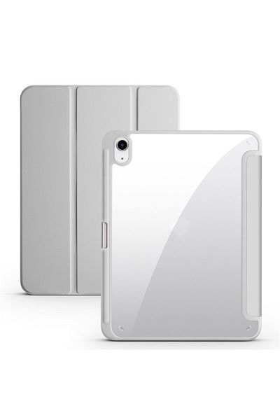 Choice جراب رمادي لجهاز iPad 10 10.9 2022، لجهاز iPad 10 2022 الجيل العاشر 10.9، غطاء خلفي شفاف صلب من البولي كربونات