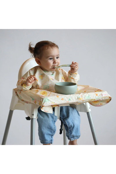 mammam always by your side Cute Bees High Chair Bib, Waterproof, Stain Resistant, 6-30Months