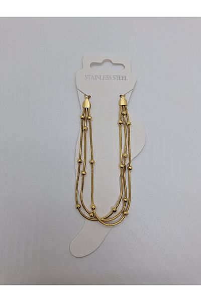 stainles steel 3 Chain Top Model Steel Anklet
