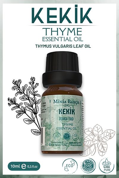 Minia Bahçe Bitki ve Sanat Atölyesi Thyme Essential Oil 10ml – 100% Pure and Natural