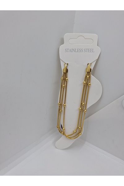 stainles steel 3 Chain Top Model Steel Anklet