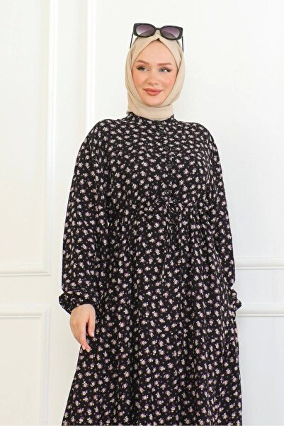 Neva Style Φόρεμα βισκόζης με μωβ τριαντάφυλλο