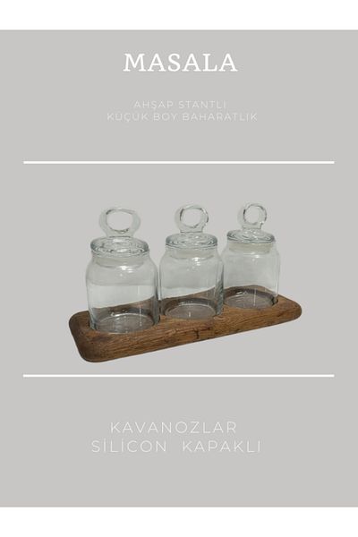 melik's Masala Spice Rack Set with Wooden Stand