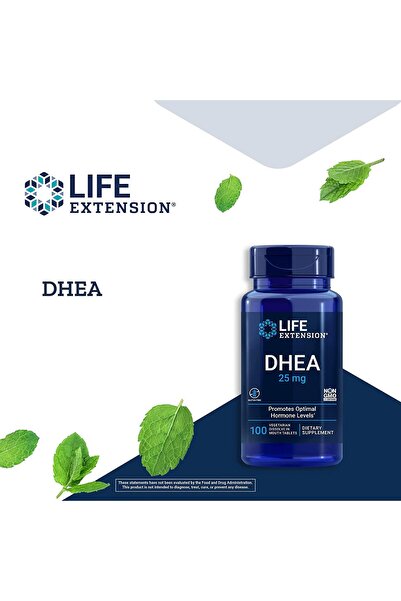 Life Extension, Dhea 25 Mg 100 Dissolve-in-mouth Tablets (VEJETARYEN AĞIZDA Ç...