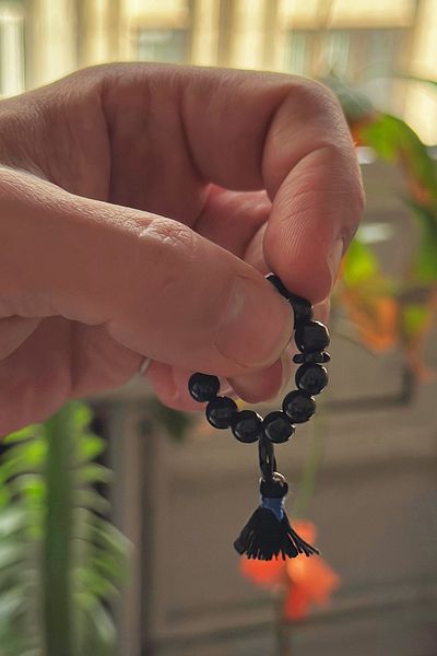 Onouqo Energy Balancing Original Ceyt Natural Stone Black Finger Rosary