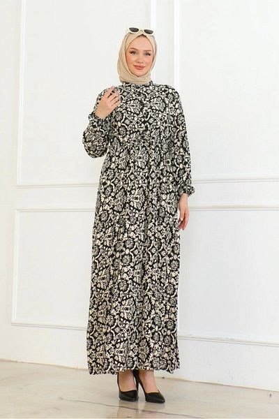 Neva Style Laced Viscose Black/Cream Dress
