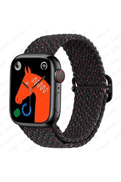 Choice 42MM 44MM 45MM 49MM BlackColor Braided Loop Strap For Apple watch Ultra Band 49mm 44mm 40mm 45mm 41m