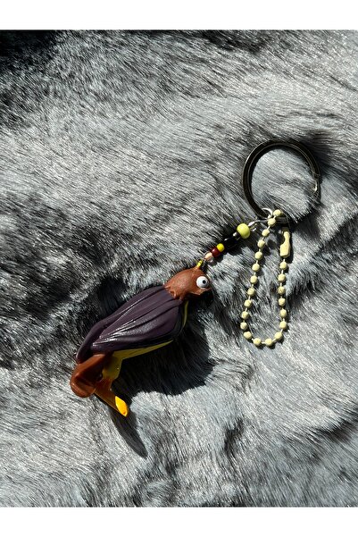 ZephiaStore Pets Movie Figures Bag Accessory Tiberius Hawk Keychain